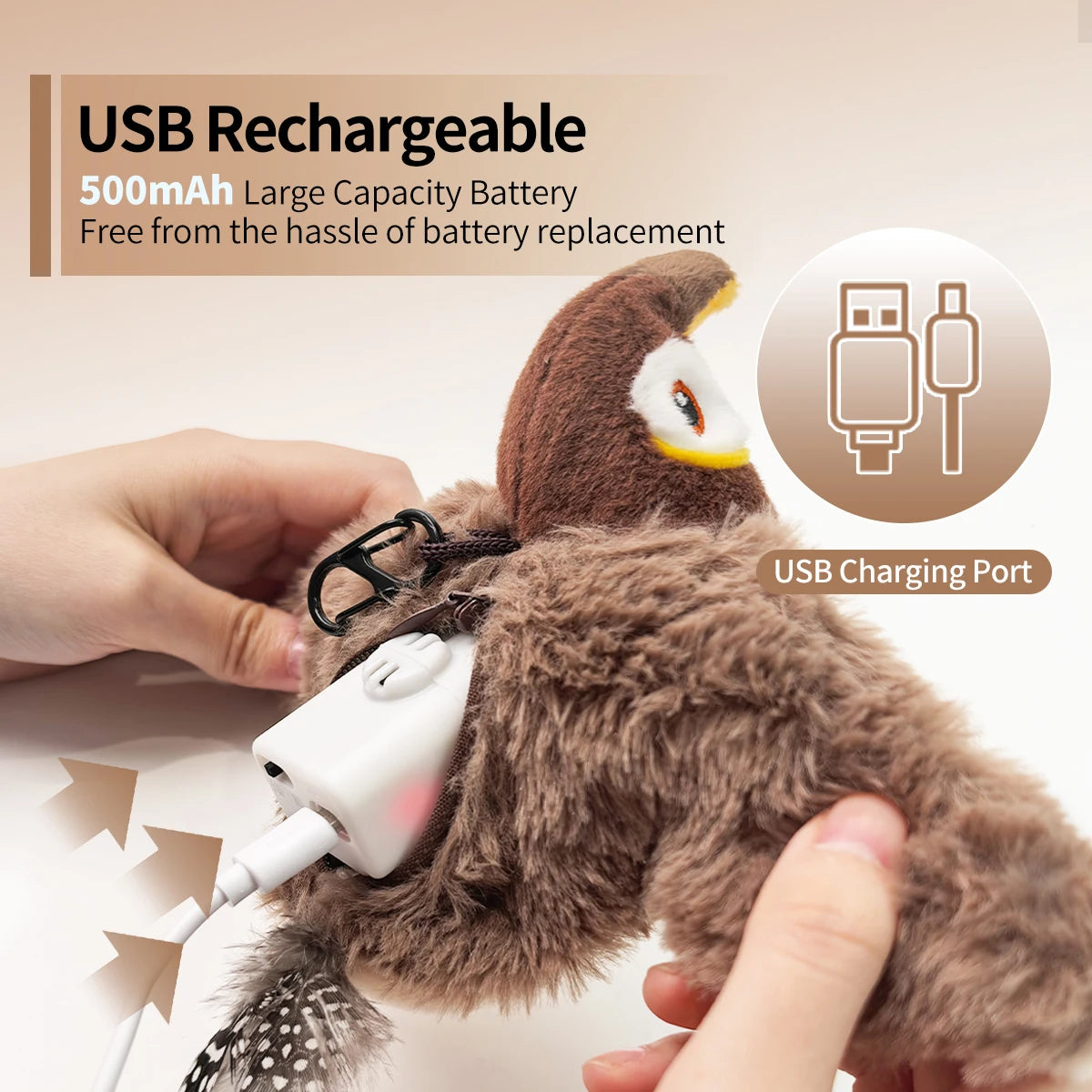 Flapping Bird Cat Toy Interactive Cat Toy Realistic Bird Sound Cat Toy Plush Cat Toy Catnip Cat Toy for Cats Kitten Toy Fun Pet