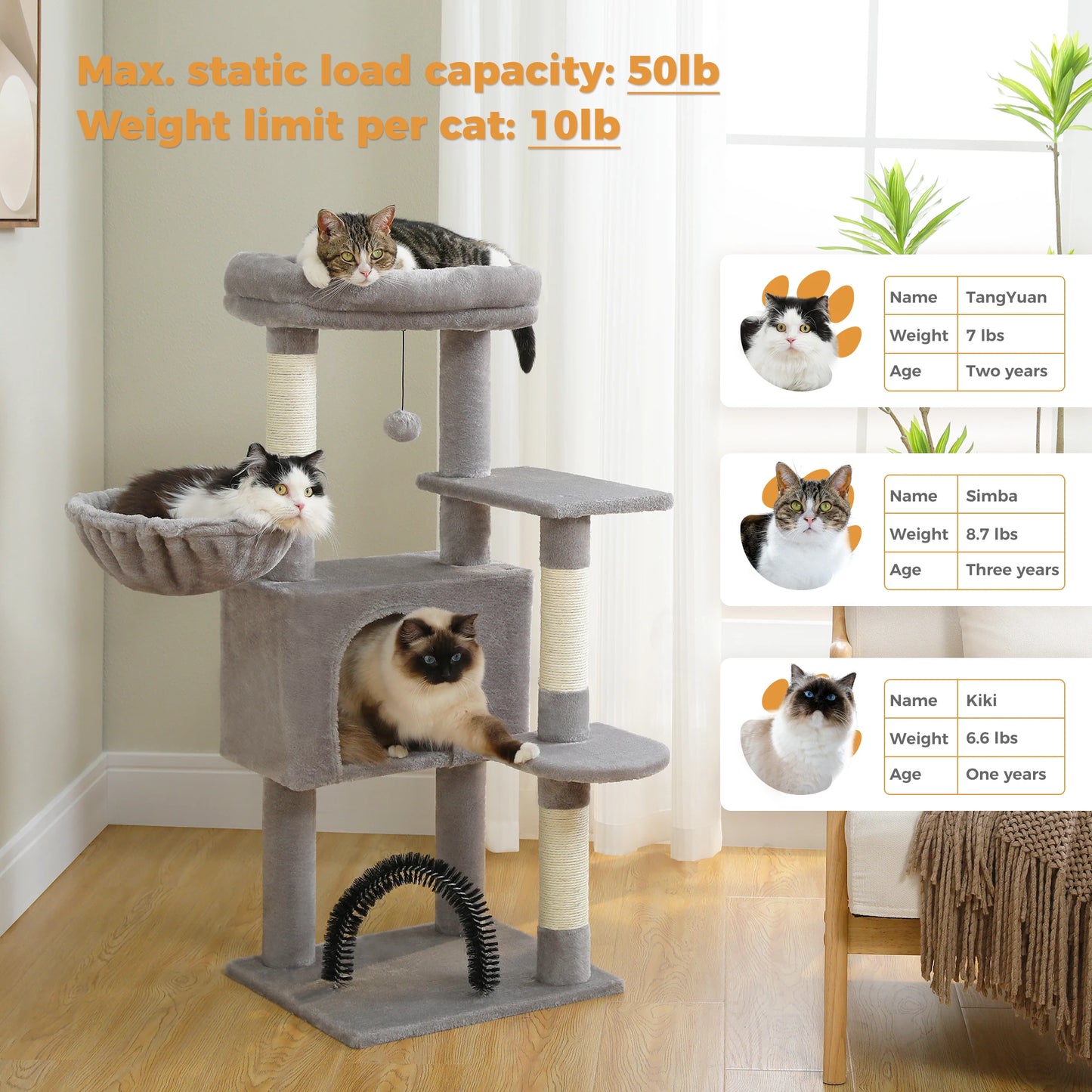 Cat Tree With Scratching Posts Multiple Floors