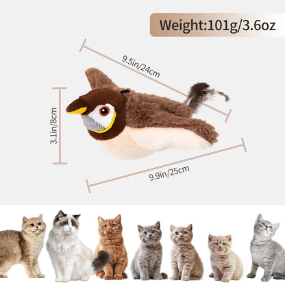 Flapping Bird Cat Toy Interactive Cat Toy Realistic Bird Sound Cat Toy Plush Cat Toy Catnip Cat Toy for Cats Kitten Toy Fun Pet