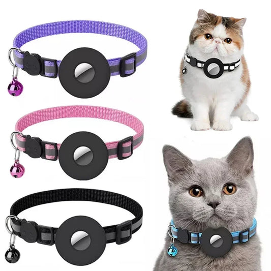 Cat Nylon Collar Reflective Collar Waterproof Holder Case For Airtag